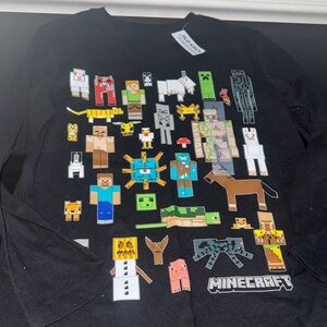 Old Navy Black Minecraft Long Sleeve Tee